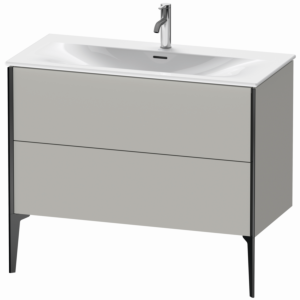 Duravit XViu Waschtisch-Unterschrank XV43030B207 101 x 59,1 x 48 cm, betongrau matt, 2 Auszüge, schwarz matt