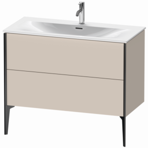 Duravit XViu Waschtisch-Unterschrank XV43030B291 101 x 59,1 x 48 cm, taupe matt, 2 Auszüge, schwarz matt