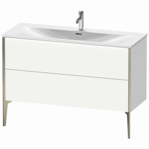 Duravit XViu Waschtisch-Unterschrank XV43040B118 121 x 59,1 x 48 cm, weiß matt, 2 Auszüge, champagner matt