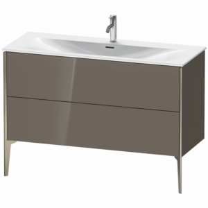 Duravit XViu Waschtisch-Unterschrank XV43040B189 121 x 59,1 x 48 cm, flannel grey hochglanz, 2 Auszüge, champagner matt