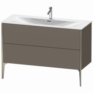 Duravit XViu Waschtisch-Unterschrank XV43040B190 121 x 59,1 x 48 cm, flannel grey seidenmatt, 2 Auszüge, champagner matt