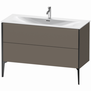 Duravit XViu Waschtisch-Unterschrank XV43040B290 121 x 59,1 x 48 cm, flannel grey seidenmatt, 2 Auszüge, schwarz matt