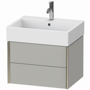 Duravit XViu Waschtisch-Unterschrank XV43340B107 58,4 x 39,7 x 45,4 cm, betongrau matt, 2 Schubkästen, champagner matt
