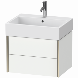 XViu Duravit vasque XV43340B118 58,4 x 39,7 x 45,4 cm, blanc mat, 2 tiroirs, champagne mat