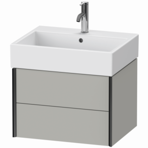 XViu Duravit vasque XV43340B207 58,4 x 39,7 x 45,4 cm, gris béton mat, 2 tiroirs, noir mat