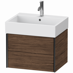 Duravit XViu Waschtisch-Unterschrank XV43340B221 58,4 x 45,4 x 39,7 cm, nussbaum dunkel, 2 Schubkästen, schwarz matt