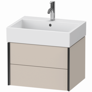 XViu Duravit vasque XV43340B291 58,4 x 39,7 x 45,4 cm, taupe mat, 2 tiroirs, noir mat