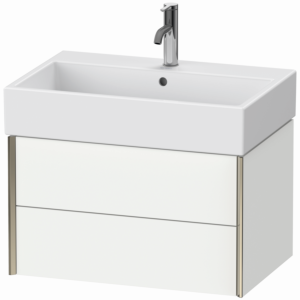 Duravit XViu Waschtisch-Unterschrank XV43350B118 68,4 x 39,7 x 45,4 cm, weiß matt, 2 Schubkästen, champagner matt