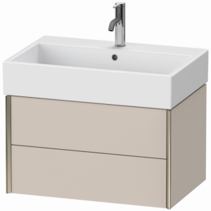 Duravit XViu Waschtisch-Unterschrank XV43350B191 68,4 x 39,7 x 45,4 cm, taupe matt, 2 Schubkästen, champagner matt