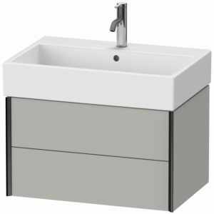 XViu Duravit vasque XV43350B207 68,4 x 39,7 x 45,4 cm, gris béton mat, 2 tiroirs, noir mat