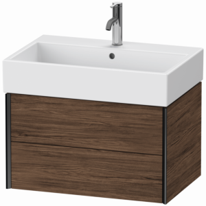Meuble vasque Duravit XViu XV43350B221 68,4 x 45,4 x 39,7 cm, noyer foncé, 2 tiroirs, noir mat