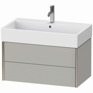 XViu Duravit vasque XV43360B107 78,4 x 39,7 x 45,4 cm, gris béton mat, 2 tiroirs, champagne mat
