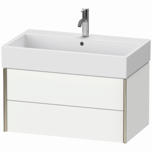 Duravit XViu Waschtisch-Unterschrank XV43360B118 78,4 x 39,7 x 45,4 cm, weiß matt, 2 Schubkästen, champagner matt