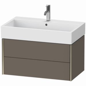 Duravit XViu Waschtisch-Unterschrank XV43360B190 78,4 x 39,7 x 45,4 cm, flannel grey seidenmatt, 2 Schubkästen, champagner matt