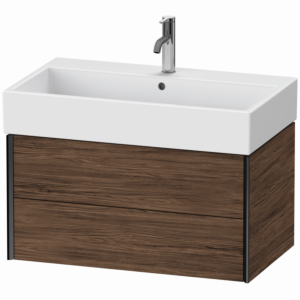 Meuble-lavabo Duravit XViu XV43360B221 78,4 x 45,4 x 39,7 cm, noyer foncé, 2 tiroirs, noir mat