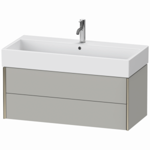 Duravit XViu Waschtisch-Unterschrank XV43370B107 98,4 x 39,7 x 45,4 cm, betongrau matt, 2 Schubkästen, champagner matt