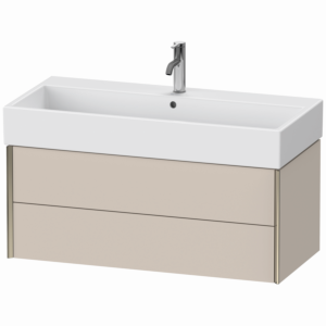 XViu Duravit vasque XV43370B191 98,4 x 39,7 x 45,4 cm, taupe mat, 2 tiroirs, champagne mat