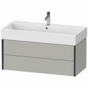 XViu Duravit vasque XV43370B207 98,4 x 39,7 x 45,4 cm, gris béton mat, 2 tiroirs, noir mat