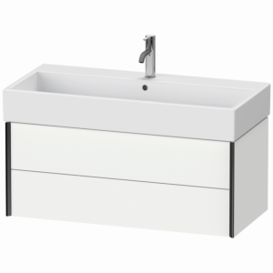 XViu Duravit vasque XV43370B218 98,4 x 39,7 x 45,4 cm, blanc mat, 2 tiroirs, noir mat
