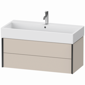XViu Duravit vasque XV43370B291 98,4 x 39,7 x 45,4 cm, taupe mat, 2 tiroirs, noir mat