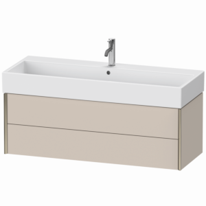 XViu Duravit vasque XV43380B191 118,4 x 39,7 x 45,4 cm, taupe mat, 2 tiroirs, champagne mat