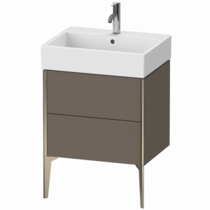 Duravit XViu Waschtisch-Unterschrank XV45340B190 58,4 x 49,3 x 45,4 cm, flannel grey seidenmatt, 2 Auszüge, champagner matt