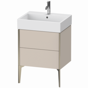 XViu Duravit vasque XV45340B191 58,4 x 49,3 x 45,4 cm, taupe mat, 2 coulissants, champagne mat
