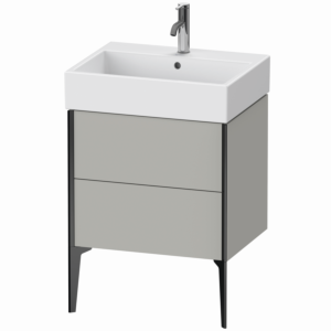Duravit XViu Waschtisch-Unterschrank XV45340B207 58,4 x 49,3 x 45,4 cm, betongrau matt, 2 Auszüge, schwarz matt