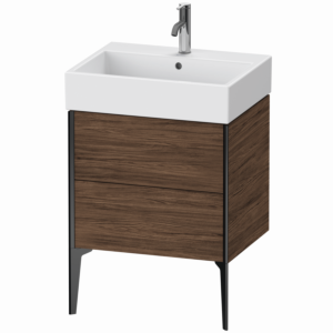 Duravit XViu Waschtisch-Unterschrank XV45340B221 58,4 x 45,4 x 49,3 cm, nussbaum dunkel, 2 Auszüge, schwarz matt