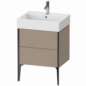 XViu Duravit vasque XV45340B275 58,4 x 49,3 x 45,4 cm, lin, 2 coulissants, noir mat