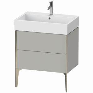 XViu Duravit vasque XV45350B107 68,4 x 49,3 x 45,4 cm, gris béton mat, 2 coulissants, champagne mat
