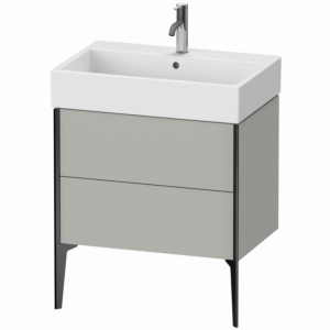XViu Duravit vasque XV45350B207 68,4 x 49,3 x 45,4 cm, gris béton mat, 2 coulissants, noir mat