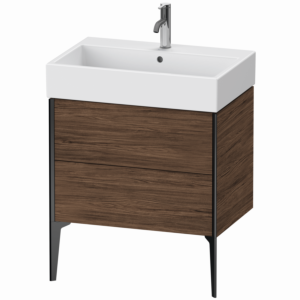 Duravit XViu vanity unit XV45350B221 68.4 x 45.4 x 49.3 cm, dark walnut, 2 drawers, matt black