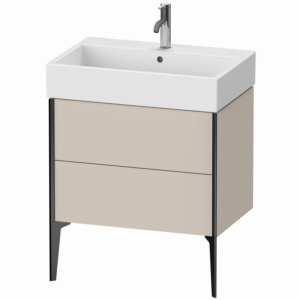 Duravit XViu Waschtisch-Unterschrank XV45350B291 68,4 x 49,3 x 45,4 cm, taupe matt, 2 Auszüge, schwarz matt