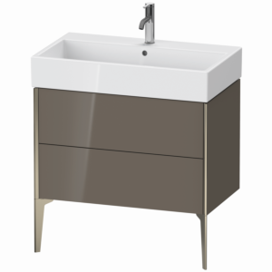 Duravit XViu vanity unit XV45360B189 78.4 x 49.3 x 45.4 cm, flannel gray high gloss, 2 pull-outs, matt champagne