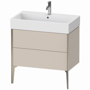 XViu Duravit vasque XV45360B191 78,4 x 49,3 x 45,4 cm, taupe mat, 2 coulissants, champagne mat