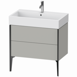 Duravit XViu Waschtisch-Unterschrank XV45360B207 78,4 x 49,3 x 45,4 cm, betongrau matt, 2 Auszüge, schwarz matt