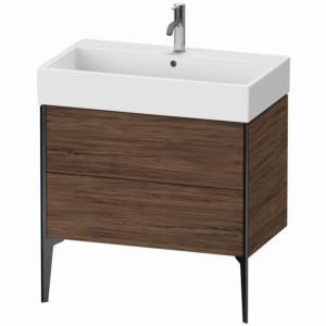 Duravit XViu Waschtisch-Unterschrank XV45360B221 78,4 x 45,4 x 49,3 cm, nussbaum dunkel, 2 Auszüge, schwarz matt