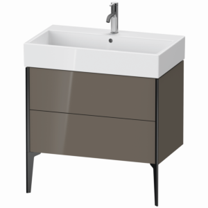 Duravit XViu vanity unit XV45360B289 78.4 x 49.3 x 45.4 cm, flannel gray high gloss, 2 pull-outs, matt black