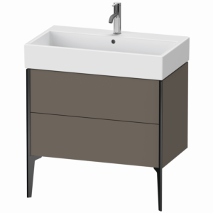Duravit XViu Waschtisch-Unterschrank XV45360B290 78,4 x 49,3 x 45,4 cm, flannel grey seidenmatt, 2 Auszüge, schwarz matt
