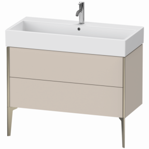 XViu Duravit vasque XV45370B191 98,4 x 49,3 x 45,4 cm, taupe mat, 2 coulissants, champagne mat