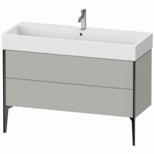 Duravit XViu Waschtisch-Unterschrank XV45380B207 118,4 x 49,3 x 45,4 cm, betongrau matt, 2 Auszüge, schwarz matt