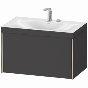 XViu Duravit vasque XV4610EB149C 80x48cm, 2000 , 2 trous pour robinetterie, champagne mat, Cadres C, graphite mat
