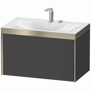 XViu Duravit vasque XV4610EB149P 80x48cm, 2000 , 2 trous pour robinetterie, champagne mat, Cadres P, graphite mat