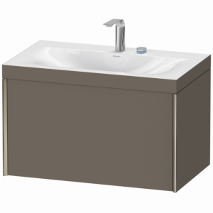 XViu Duravit vasque XV4610EB190C 80x48cm, 2000 , 2 trous pour robinetterie, champagne mat, Cadres C, flanelle gris soie mat