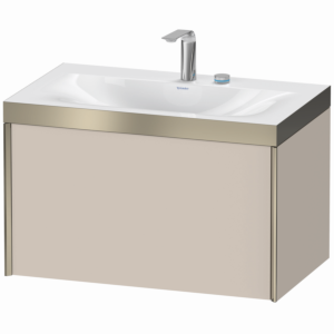 Duravit XViu Waschtisch-Unterschrank XV4610EB191P 80x48cm, 1 Auszug, 2 Hahnloch, champagner matt, Rahmen P, taupe matt