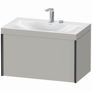 XViu Duravit vasque XV4610EB207C 80x48cm, 2000 , 2 trous pour robinetterie, noir mat, Cadres C, gris béton mat