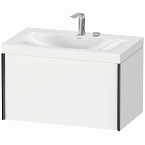 Duravit XViu vasque XV4610EB218C 80x48cm, 2000 , 2 trous pour robinetterie, noir mat, Cadres C, blanc mat