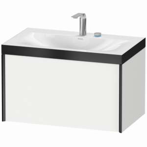 Duravit XViu vasque XV4610EB218P 80x48cm, 2000 , 2 trous pour robinetterie, noir mat, Cadres P, blanc mat