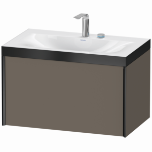 XViu Duravit vasque XV4610EB290P 80x48cm, 2000 , 2 trous pour robinetterie, noir mat, Cadres P, flanelle gris soie mat